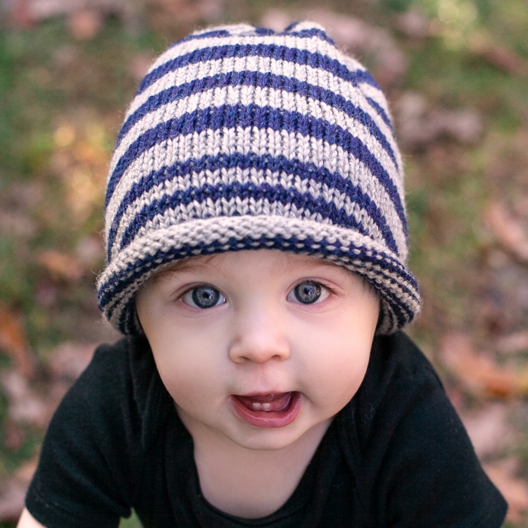 Loom Knit Striped Hat PDF PATTERN. "City Stripes" Hat, Urban hat that