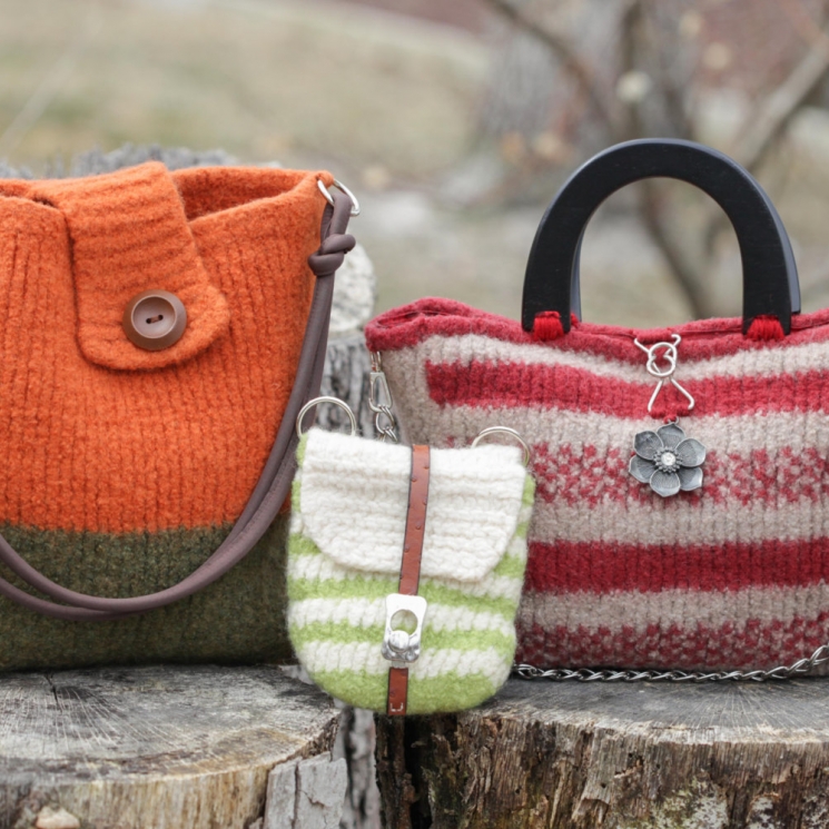 LOOM KNIT HANDBAG PATTERNS LOOM KNIT PURSE, LOOM KNIT TOTE, FELTED, LOOM KNIT BU