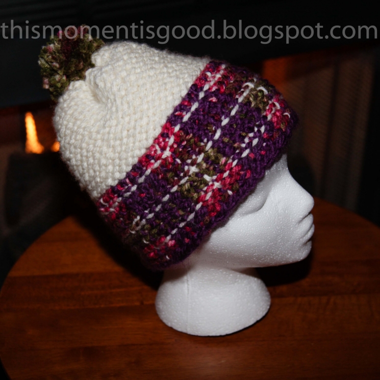 LOOM KNIT PLAID HAT PATTERN. THE MALINDA PLAID HAT PATTERN, LADIES HAT, SKI HAT