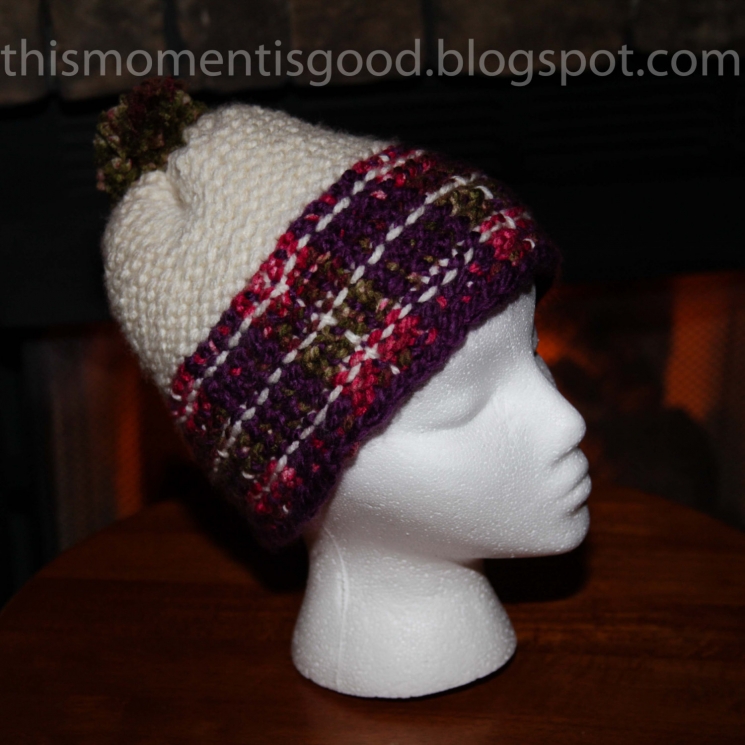 LOOM KNIT PLAID HAT PATTERN. THE MALINDA PLAID HAT PATTERN, LADIES HAT, SKI HAT