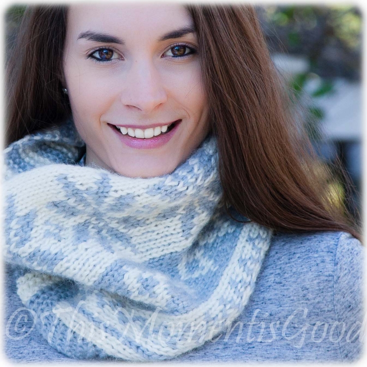 Loom Knit Fair Isle Cowl PATTERN. Loom Knit Snowflake Cowl, Scarf Pattern.