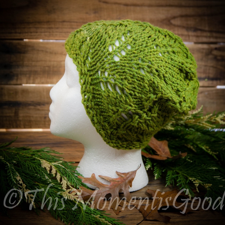 LOOM KNIT FERN LACE HAT PATTERN, LIGHTWEIGHT HAT PATTERN