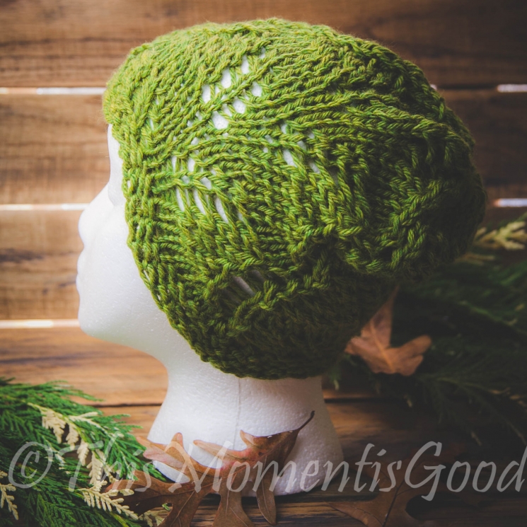 LOOM KNIT FERN LACE HAT PATTERN, LIGHTWEIGHT HAT PATTERN