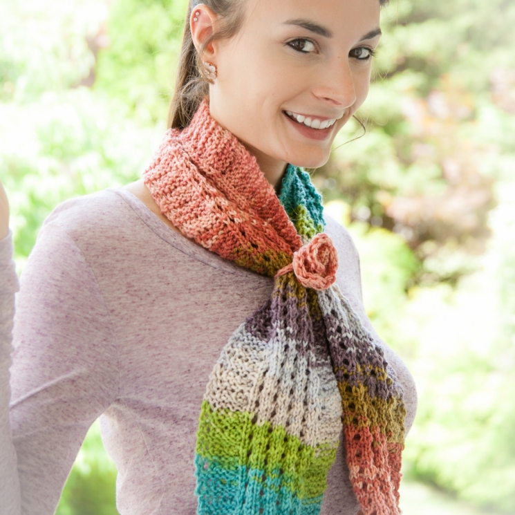 Loom Knit Eyelet & Ripple Scarf Pattern