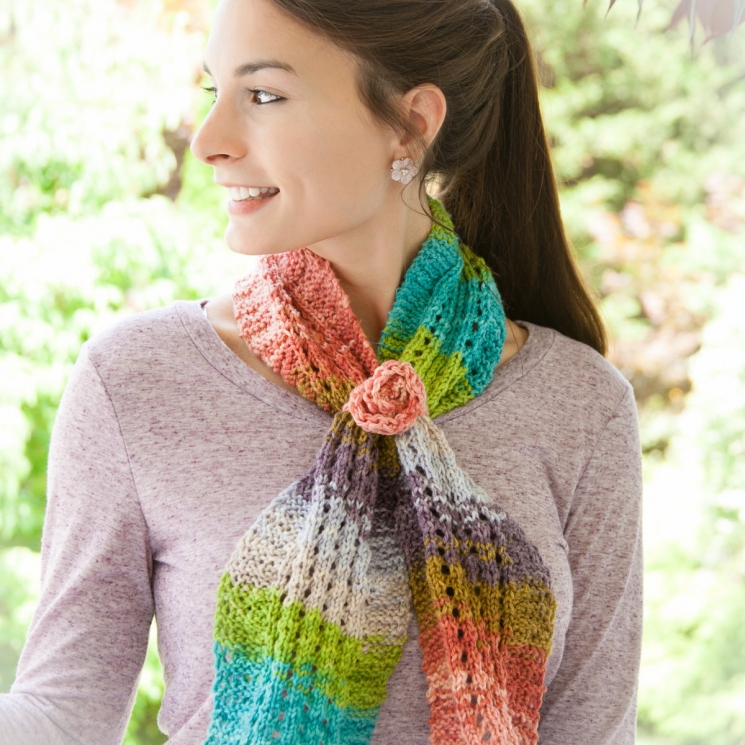 Loom Knit Eyelet & Ripple Scarf Pattern