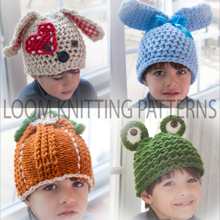 LOOM KNIT CHARACTER HAT PATTERN COLLECTION, 9 ADORABLE PATTERNS