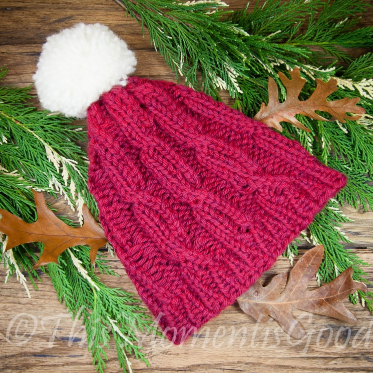 Loom Knit lace cable hat pattern