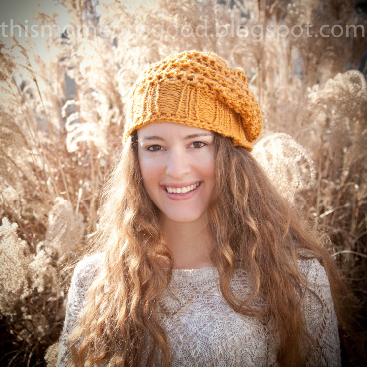 LOOM KNIT SLOUCHY HAT BERET PATTERN WITH CROCHET LOOK