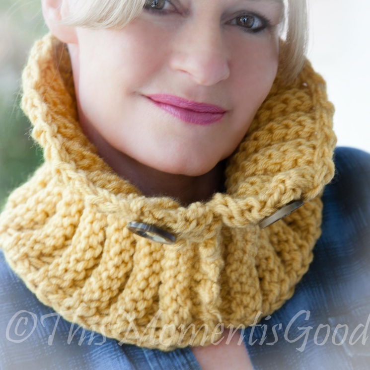 OM KNIT PICOT & RIBBED COWL PATTERN