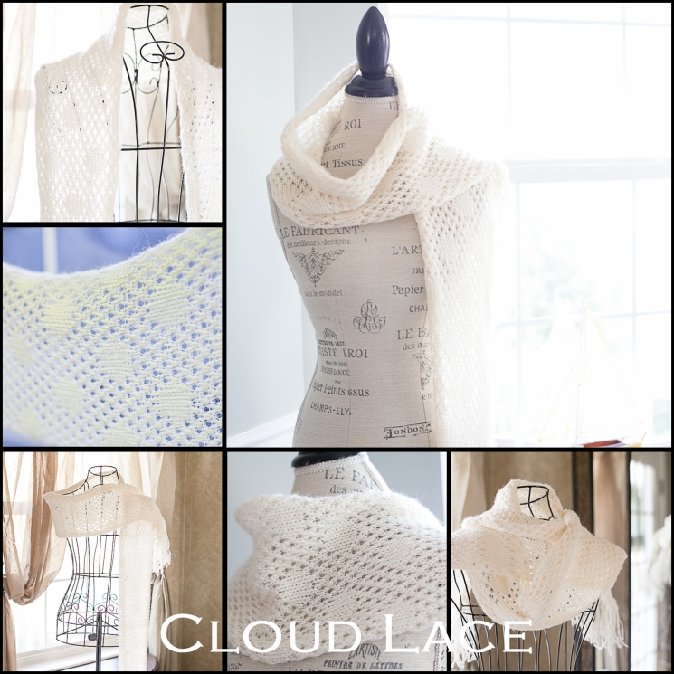 Loom Knit Lace Shawl, Snood, Cowl, Scarf, Table Runner Pattern Collection. 4 des