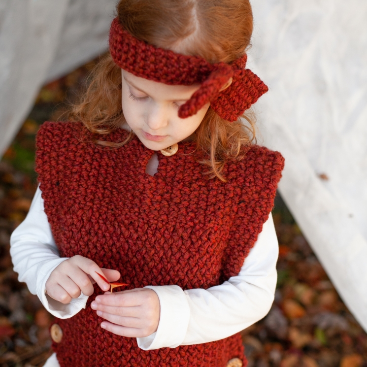 Loom Knit Pullover Vest PDF PATTERN. Colorado Pullover and Headband (Sizes 12-18