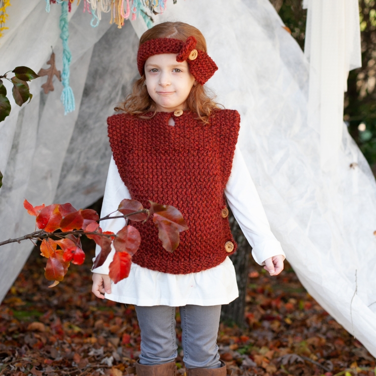 Loom Knit Pullover Vest PDF PATTERN. Colorado Pullover and Headband (Sizes 12-18