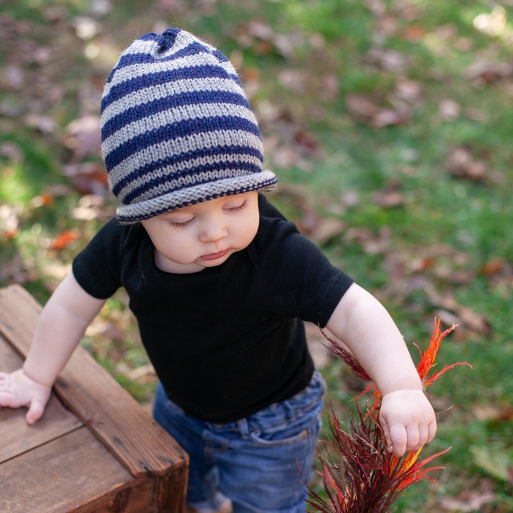 Loom Knit Striped Hat PDF PATTERN. "City Stripes" Hat, Urban hat that can be mad