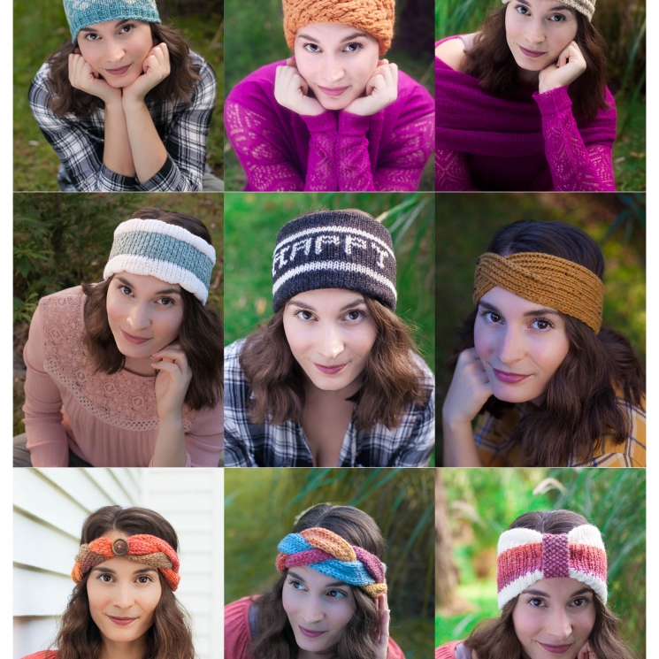 Loom Knit Headband/Earwarmer Collection I. (10) Patterns Included for Fair Isle,