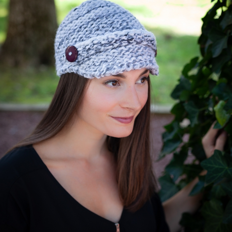 Loom knit newsboy hats, conductor hats, newsboy cap patterns