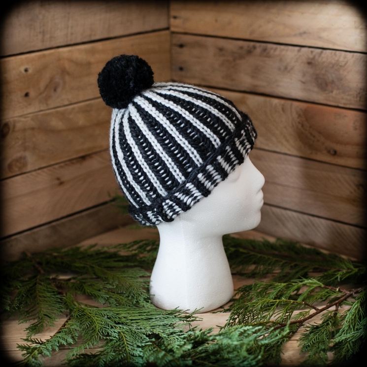 Loom Knit Brioche Hat Pattern, Ski Cap, Slouchy Hat.