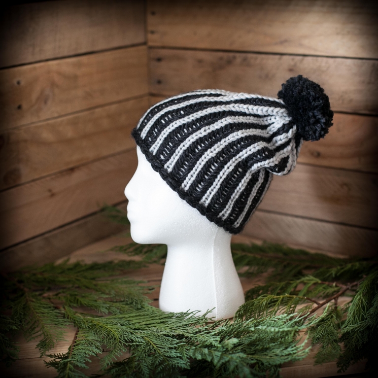 Loom Knit Brioche Hat Pattern, Ski Cap, Slouchy Hat.