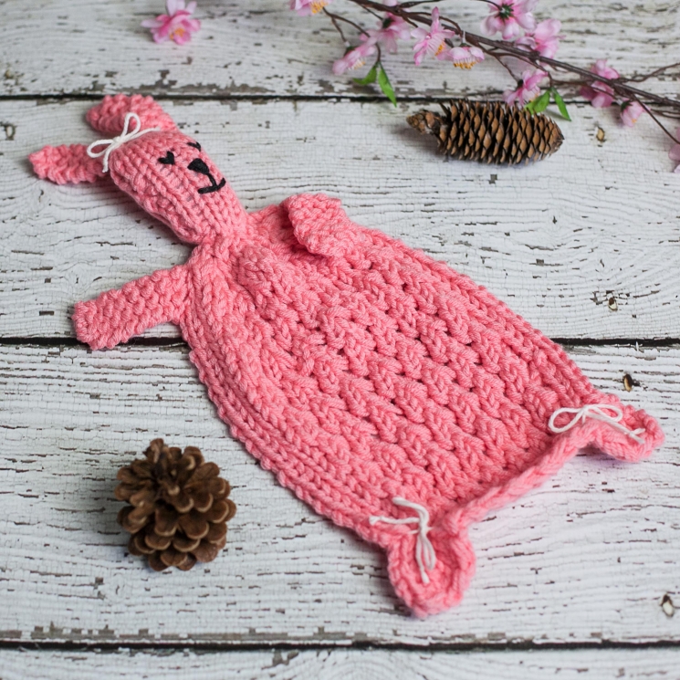 Loom Knit Bunny Lovey Pattern, Bunny Blanket Toy PDF PATTERN. Great Homemade Gif