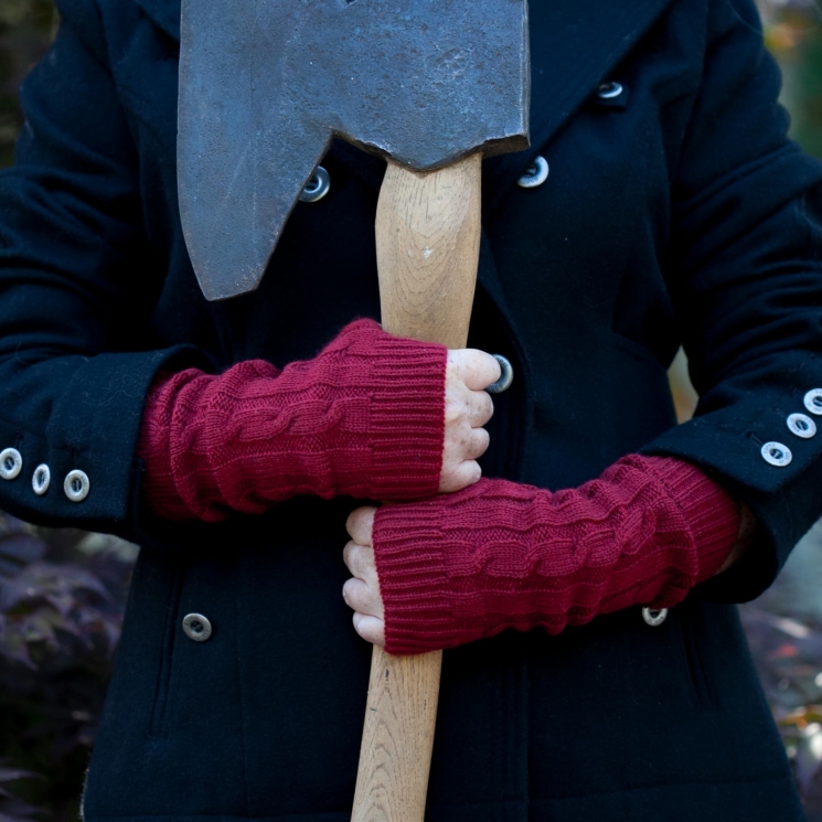 Loom Knit Fingerless Gloves Mitts Pattern