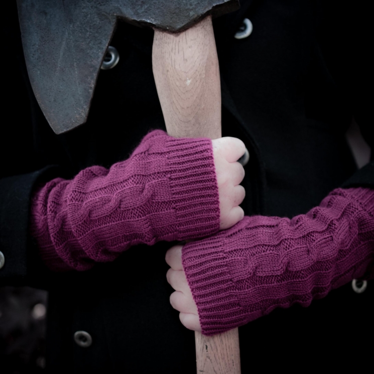 Loom Knit Fingerless Gloves Mitts Pattern