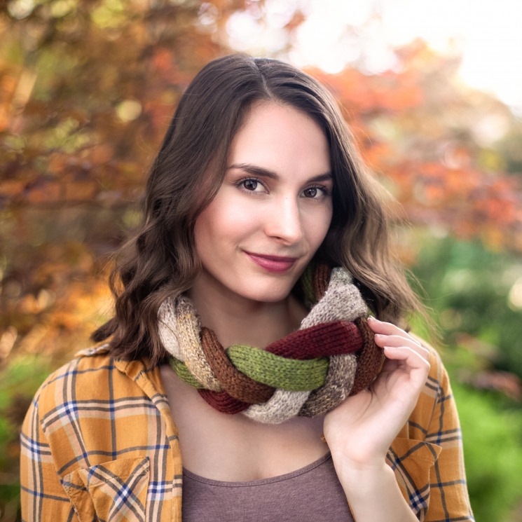 Loom Knit Challah Braid Cowl PDF PATTERN, Stylish Accent Scarf, Sized For Child/