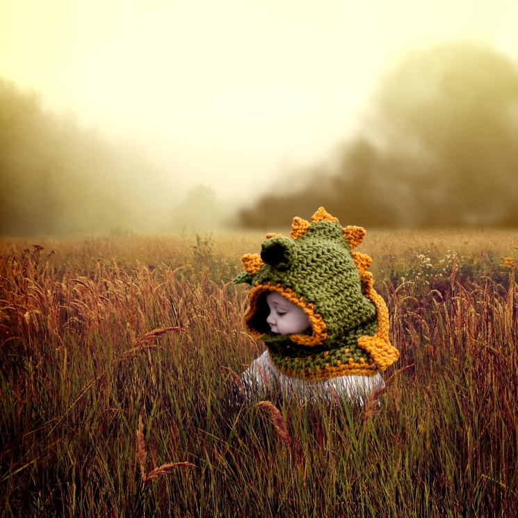 Loom Knit Dragon Hood PATTERN. PDF Download. Sized for 9 mos to adult.