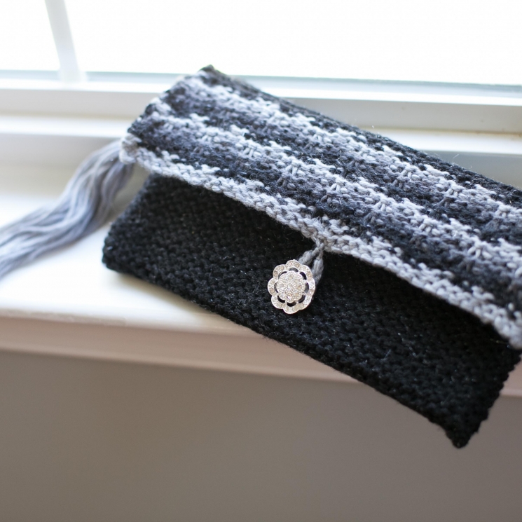 Loom Knit Clutch, Purse, Evening Bag, Wristlet PATTERN. Elegant Evening Bag, Wed