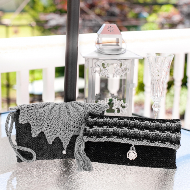 Loom Knit Clutch, Purse, Evening Bag, Wristlet PATTERNS. Elegant Evening Bag, We