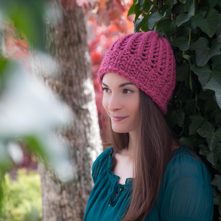 Loom Knit Eyelet Lace Hat Pattern, PDF PATTERN Download