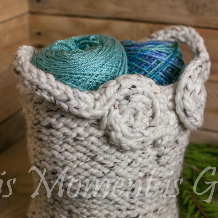 Loom Knit Owl Basket PATTERN, Yarn Basket, Catch-All Basket, Container, Loom Kni