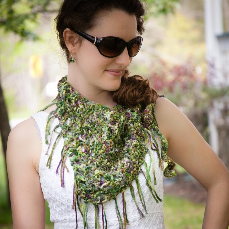 Loom knit sarong pattern, loom knit bandanna scarf pattern, loom knit beach cove