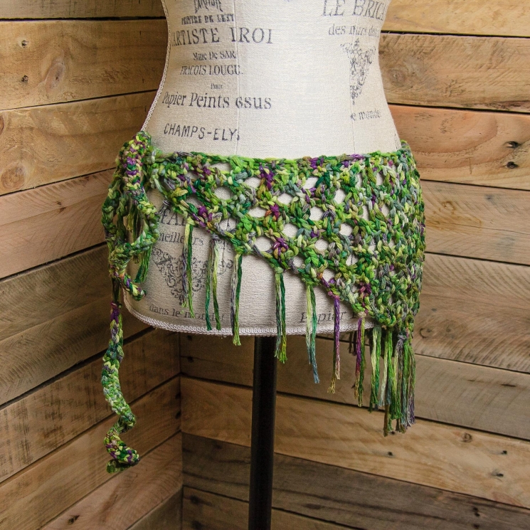 Loom knit sarong pattern, loom knit bandanna scarf pattern, loom knit beach cove