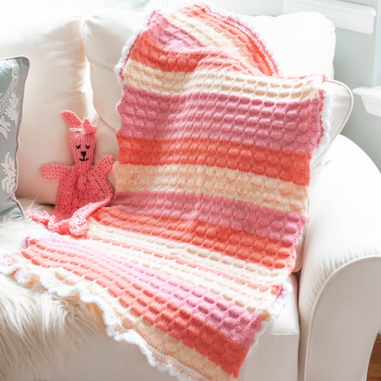 Loom Knit Baby Blanket With Crochet Edging PATTERN. This