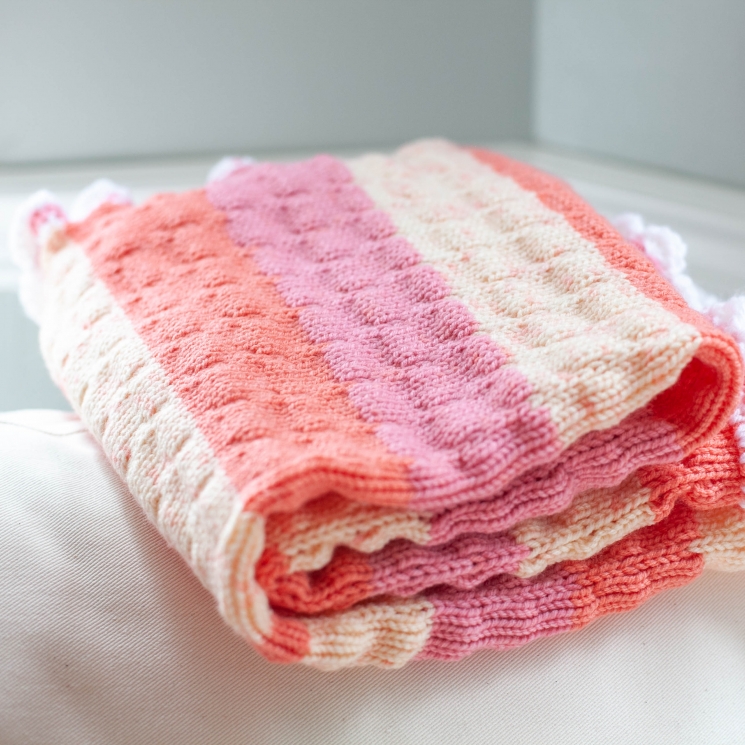 Loom Knit Baby Blanket With Crochet Edging PATTERN. | This ...