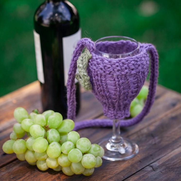 Loom Knit Wine Themed Pattern Collection, 3 PDF Patterns included; Wine glass la