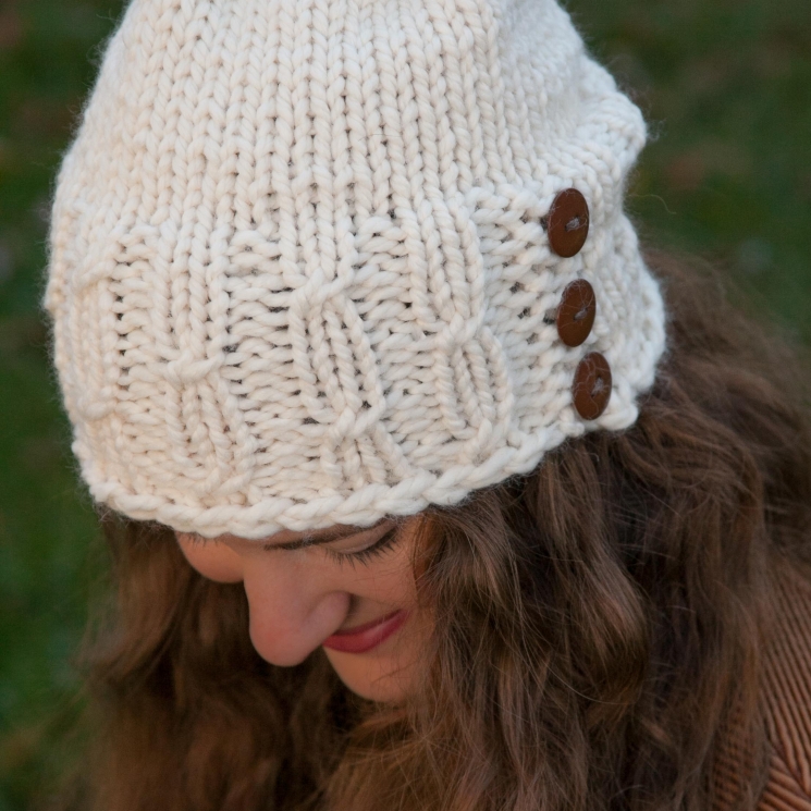 Loom Knit Hat Pattern, Meadowlands Staggered Cable Hat PATTERN, Bulky Hat Patter