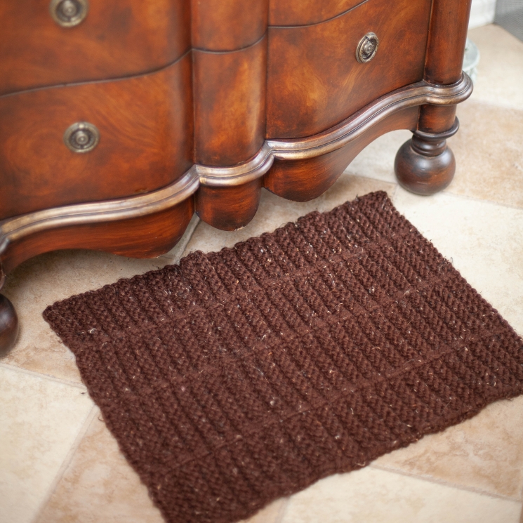 Loom knit rug pattern, area rug, bathmat, doormat, accent rug. PDF