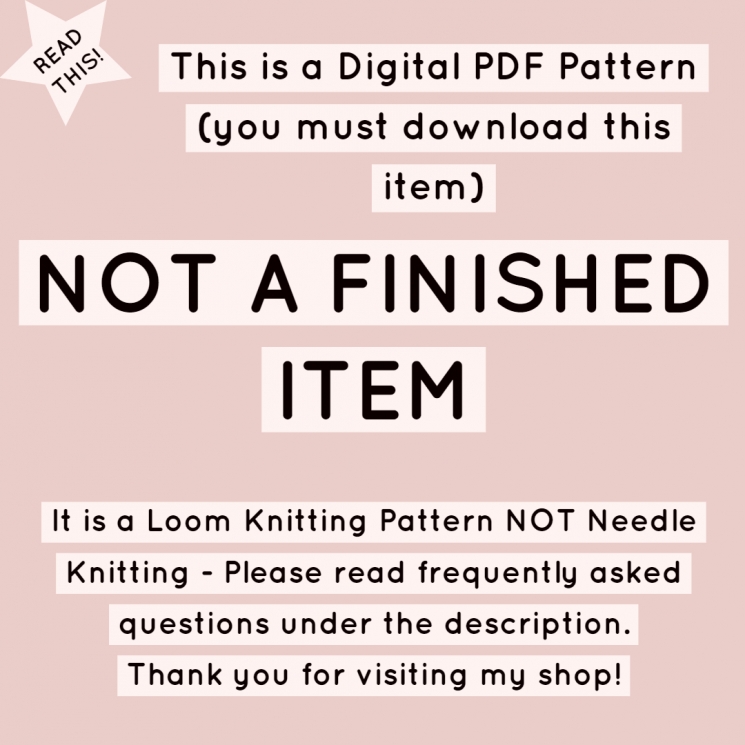Loom Knit Rug PATTERN. Starlight, Peppermint, Pinwheel Color Design. 3 sizes, La