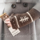 LOOM KNIT FINGERLESS MITTS PATTERN. FOOTBALL THEMED MITTS PATTERN