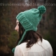 Loom Knit Earflap Split Brim Hat