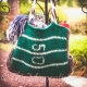 LOOM KNIT FOOTBALL THEMED TOTE PATTERN; FELTED TOTE PATTERN LOOM KNIT FOOTBALL THEMED TOTE PATTERN; FELTED TOTE PATTERN