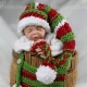 Loom Knit Overall Pattern, booties, bib and Elf Hat Pattern Set