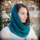 LOOM KNIT LACE SNOOD, COWL PATTERN
