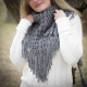 LOOM KNIT EYELET TRIANGLE SHAWL PATTERN. LACE SCARF PATTERN