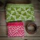 Loom knit wallet, change purse, make up bag, travel case, credit card holder