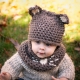 Loom Knit Mouse Hat And Cowl Set PDF PATTERN. Sized For Baby to Adult.