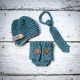loom knit newsboy, tie, diaper cover pattern set. loom knit newsboy, tie, diaper cover pattern set.