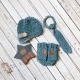 loom knit newsboy, tie, diaper cover pattern set.