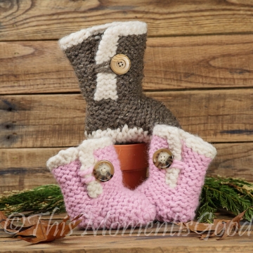 LOOM KNIT BABY BOOTS PATTERN, Ugg like boot