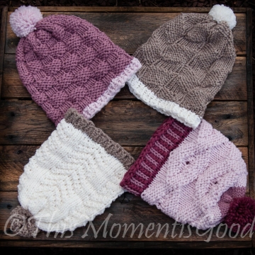 LOOM KNITTING PATTERNS (4) BEAUTIFUL HAT PATTERNS INCLUDED, BEGINNER FRIENDLY